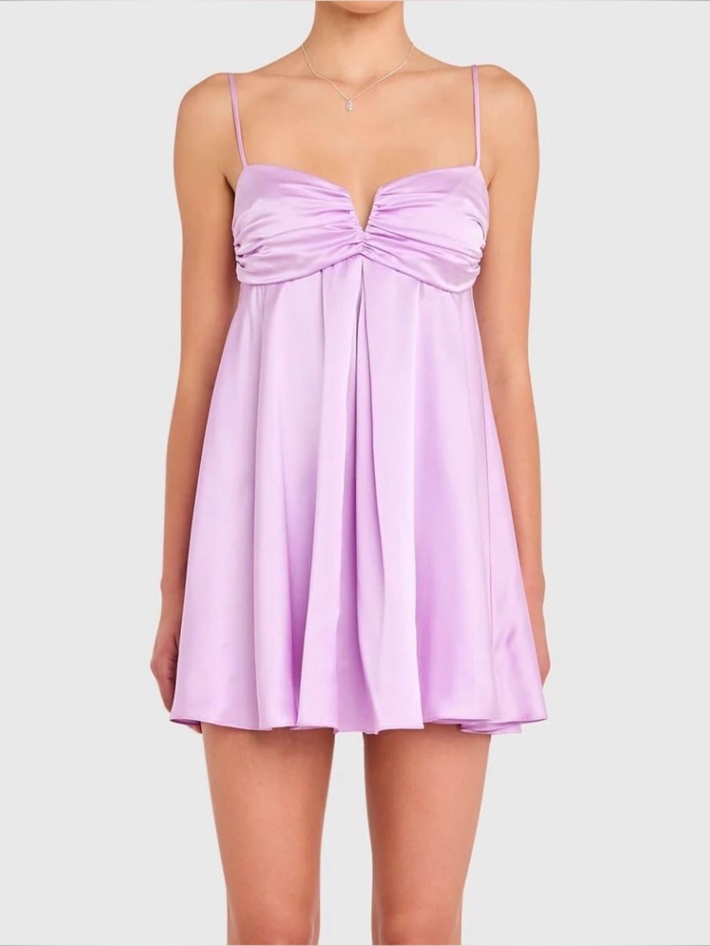 Amanda Uprichard Lavender Satin Mini Dress